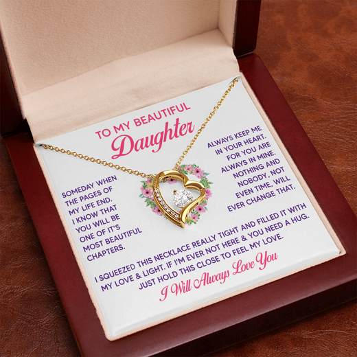 To My Beautiful Daughter Forever Love Necklace