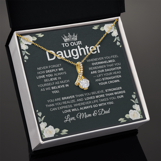 "To Our Daughter" Necklace – Gift from Mom & Dad