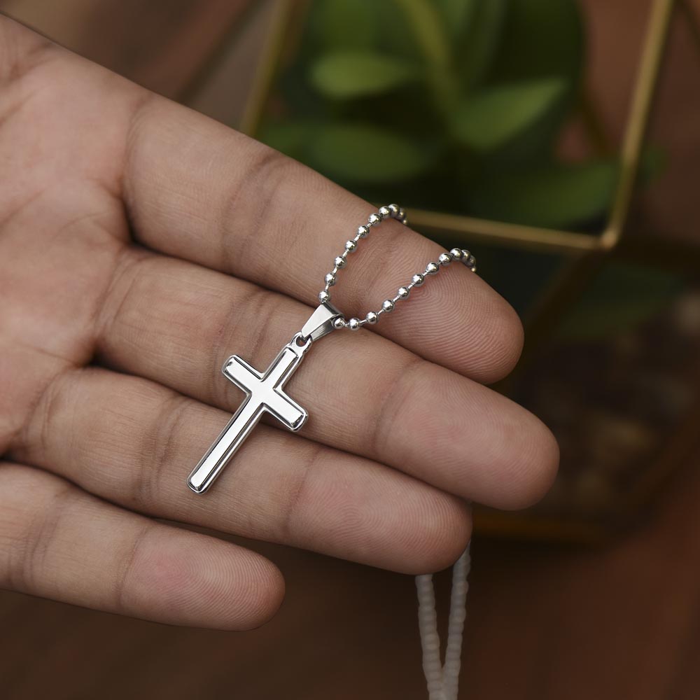 "I Love You Today, Tomorrow & Forever" Cross Necklace for Son
