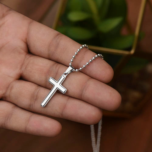 "I Love You Today, Tomorrow & Forever" Cross Necklace for Son