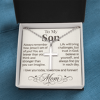 "I Love You Today, Tomorrow & Forever" Cross Necklace for Son