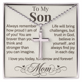 "I Love You Today, Tomorrow & Forever" Cross Necklace for Son