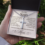 "I Love You Today, Tomorrow & Forever" Cross Necklace for Son