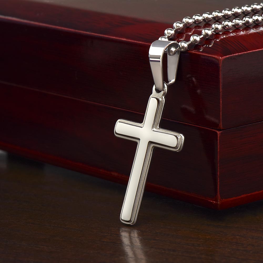 "I Love You Today, Tomorrow & Forever" Cross Necklace for Son