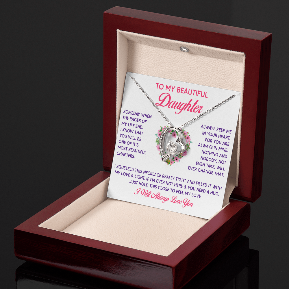 To My Beautiful Daughter Forever Love Necklace