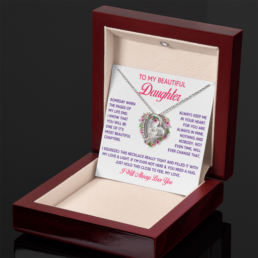 To My Beautiful Daughter Forever Love Necklace