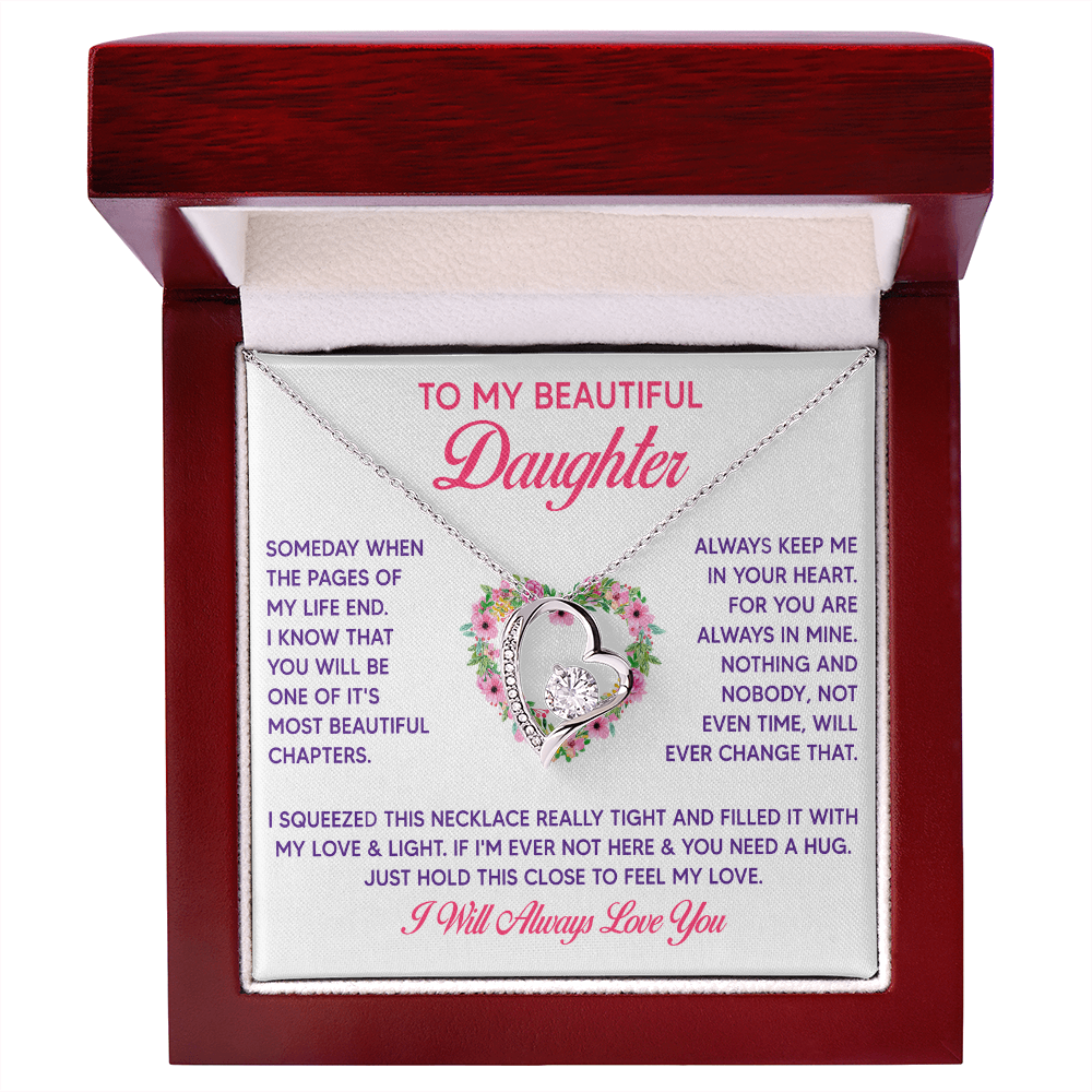 To My Beautiful Daughter Forever Love Necklace