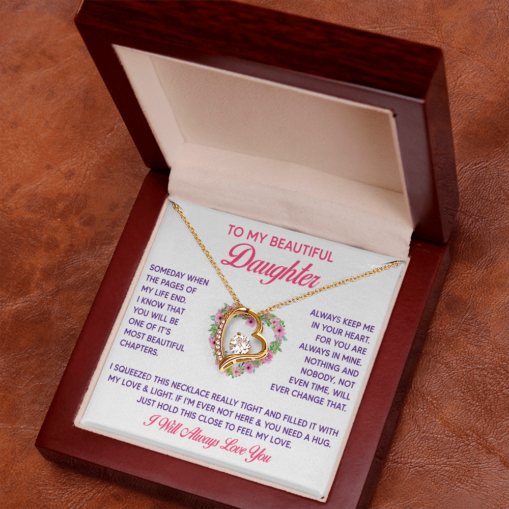To My Beautiful Daughter Forever Love Necklace