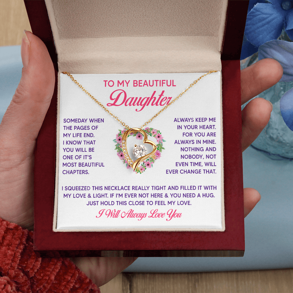 To My Beautiful Daughter Forever Love Necklace