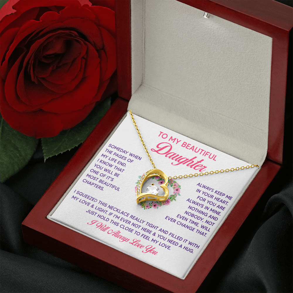 To My Beautiful Daughter Forever Love Necklace