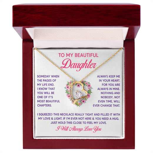 To My Beautiful Daughter Forever Love Necklace