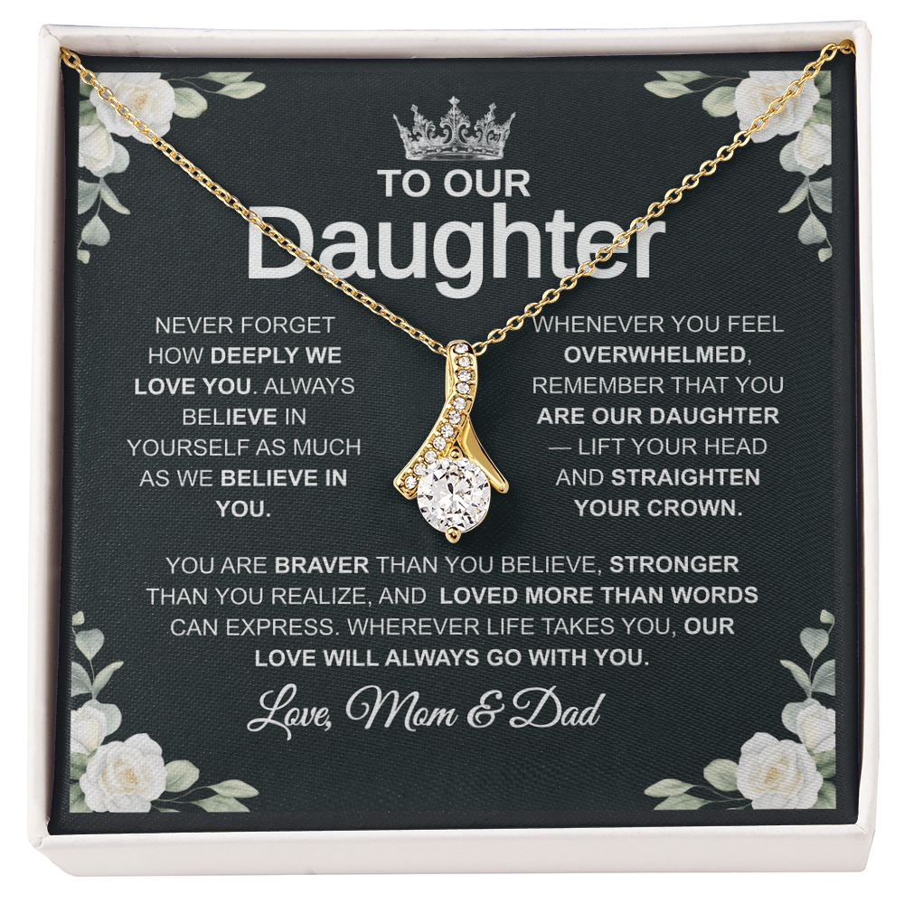 "To Our Daughter" Necklace – Gift from Mom & Dad
