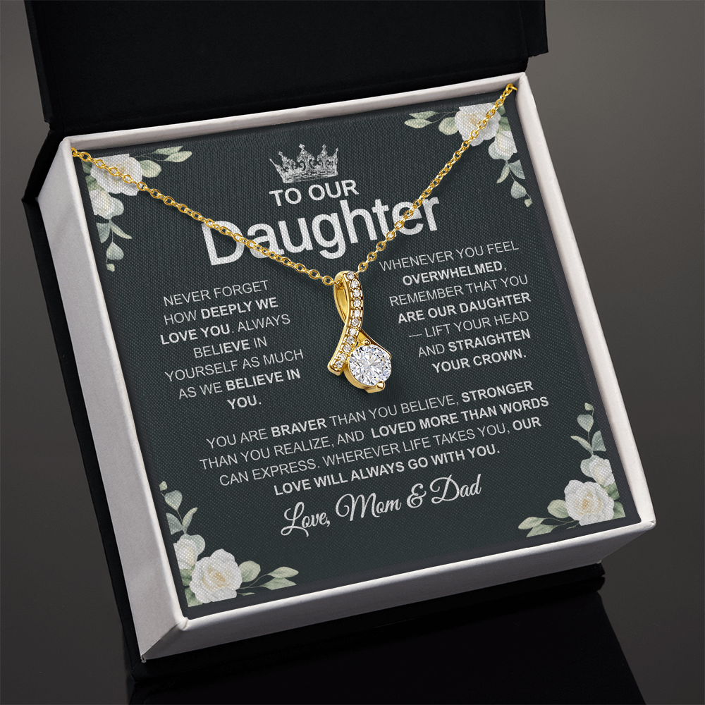 "To Our Daughter" Necklace – Gift from Mom & Dad