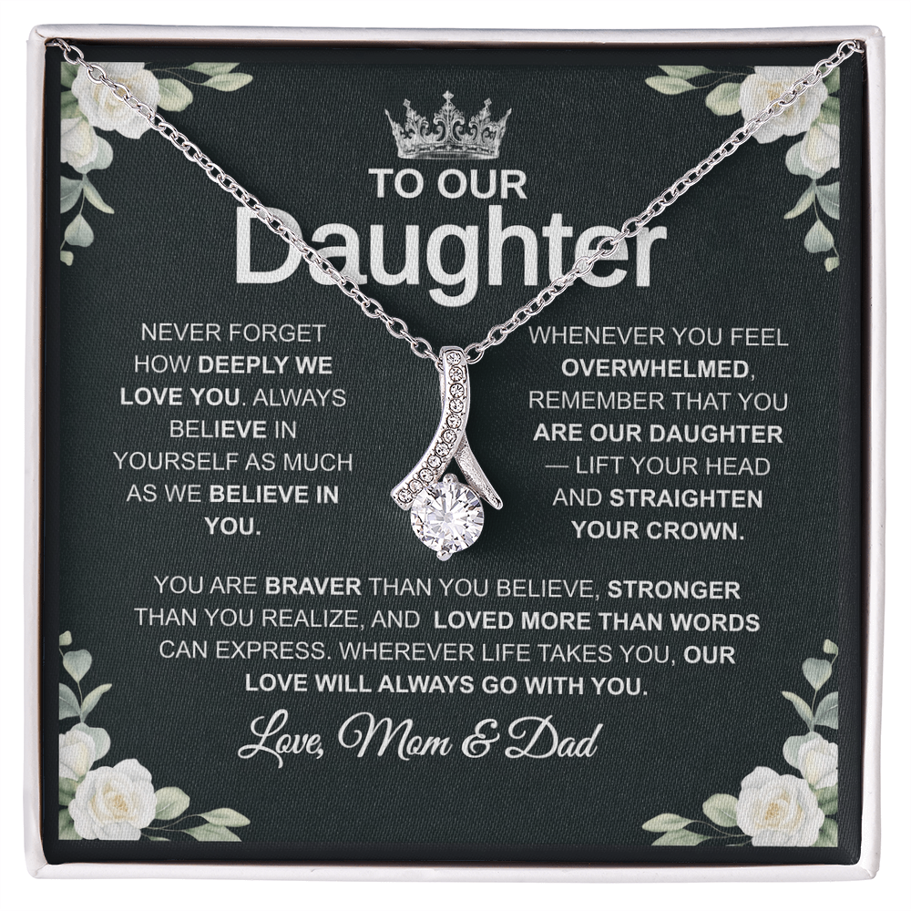 "To Our Daughter" Necklace – Gift from Mom & Dad