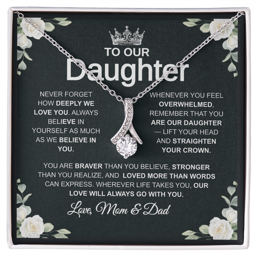 "To Our Daughter" Necklace – Gift from Mom & Dad
