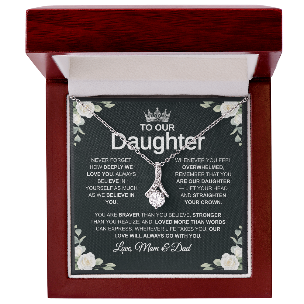 "To Our Daughter" Necklace – Gift from Mom & Dad