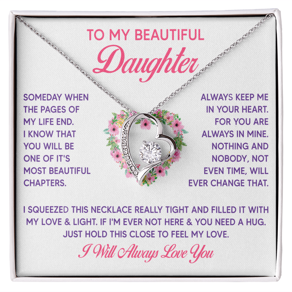 To My Beautiful Daughter Forever Love Necklace