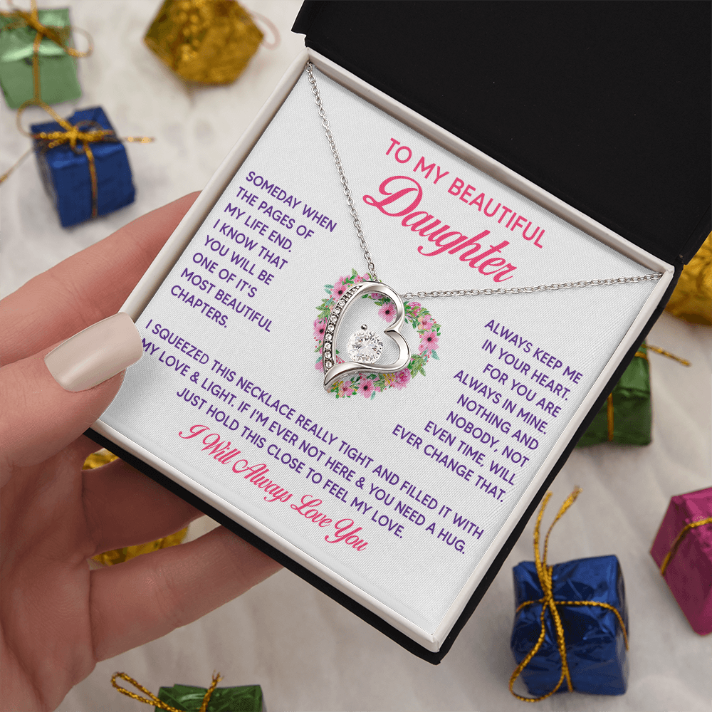 To My Beautiful Daughter Forever Love Necklace