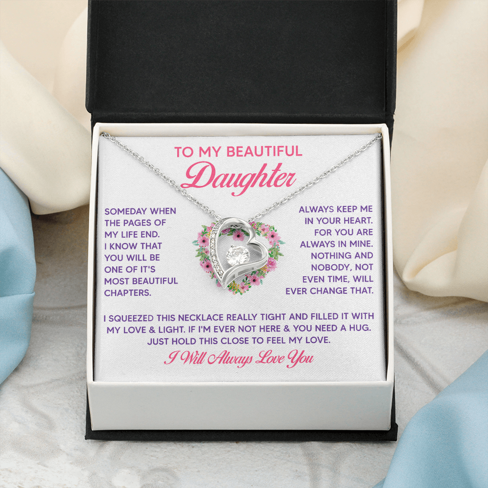 To My Beautiful Daughter Forever Love Necklace