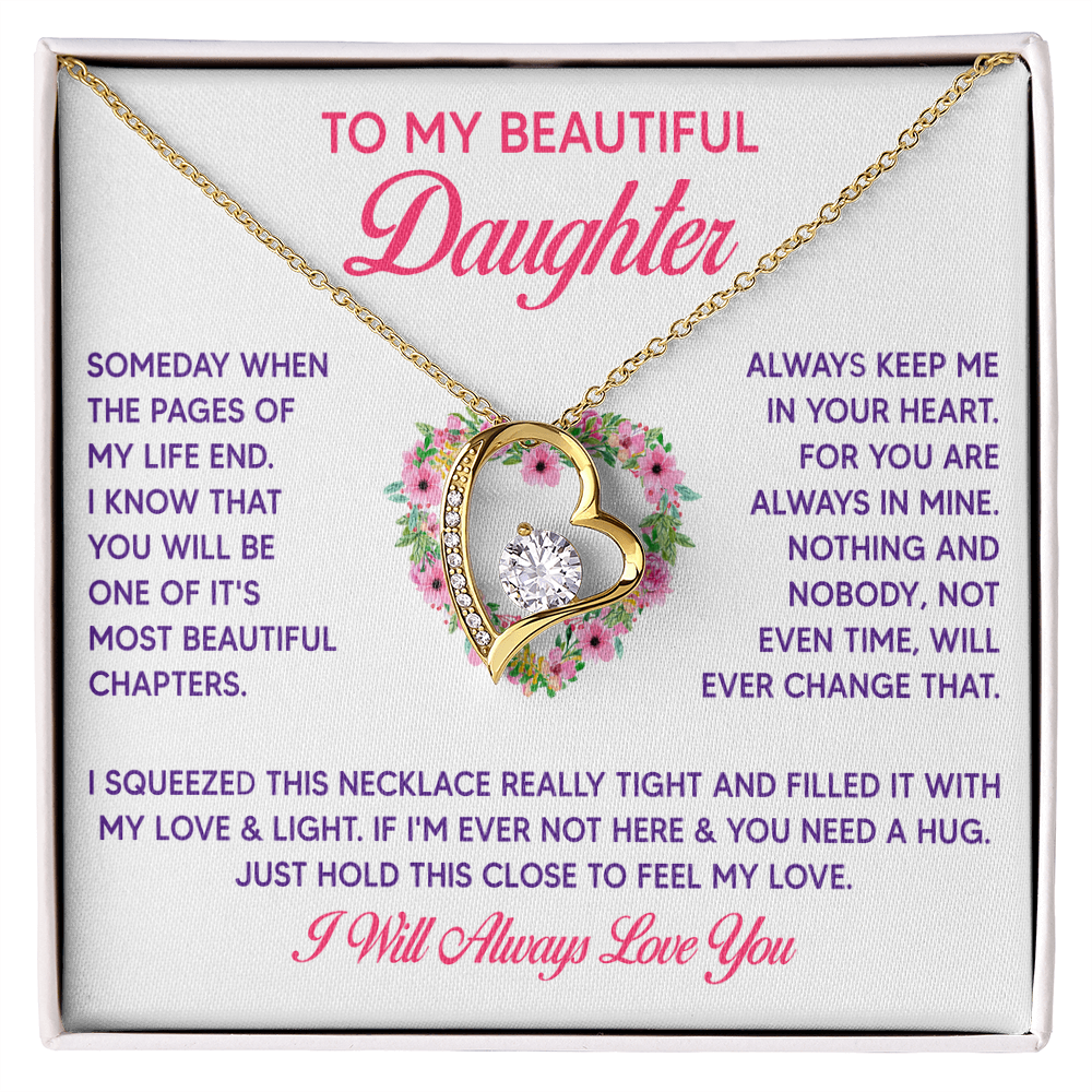 To My Beautiful Daughter Forever Love Necklace