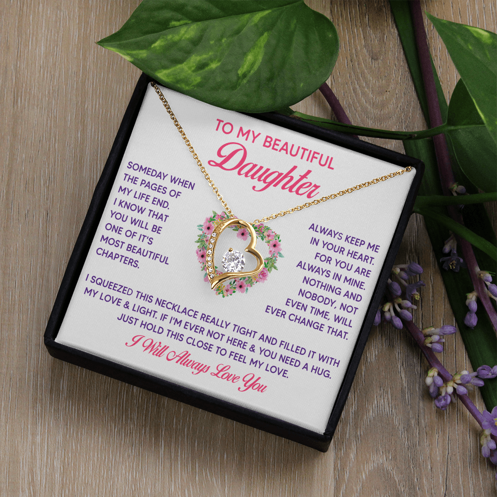 To My Beautiful Daughter Forever Love Necklace